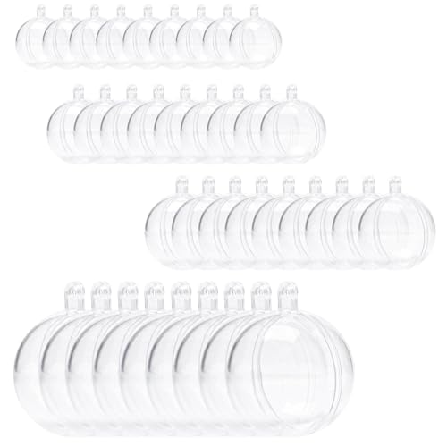Pilikoll 40 Stück Transparent Befüllbare Weihnachtskugeln Kunststoff...