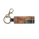Design élégant : ce porte-clés classique imprimé drapeau ancien se compose d'une seule pièce de cuir, de deux anneaux en métal et d'un fermoir mousqueton. Simple et pratique, c'est un choix idéal pour ceux qui apprécient les accessoires élégants et durables.