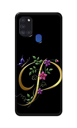 Image of Printed Hard Back Cover Case for Samsung Galaxy A21s Back Cover (Alphabet P) -1803