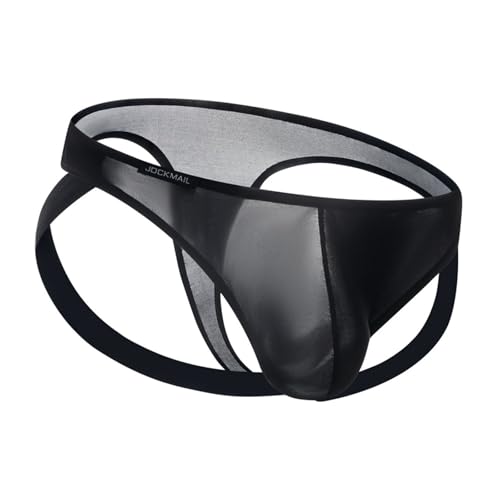 Cambkatl Men's PU Faux Leather Underwear Shorts Jock Strap Underpants Sexy Athletic Supporter Briefs3