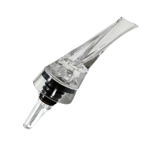 Fackelmann Aireador de Vino, Aireador por Efecto Bernoulli, Cuerpo Rígido AS y Silicona Flexible, 18x3,5cm, Diseño Elegante y Apariencia Cristalina, 1 ud.