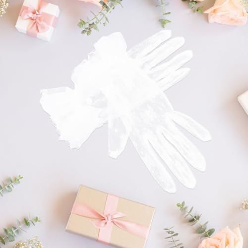 Guantes de encaje para mujer color marfil estilo Lolita Gatuida accesorios para vestidos 6
