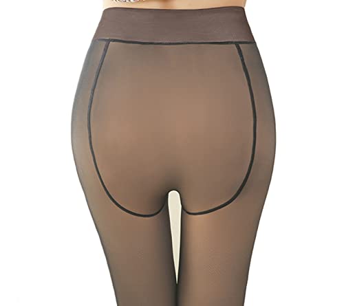 Image of Pnadty Women's High Waisted Velvet Warm Elastic Tights Winter Fleece Lined Thick Leggings Pants