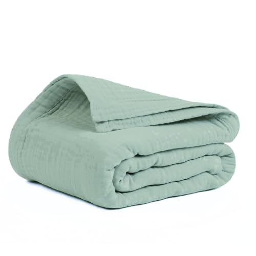 Salt Earth 100% Cotton Muslin Blanket, Gauze Blanket 80"X90" Queen,