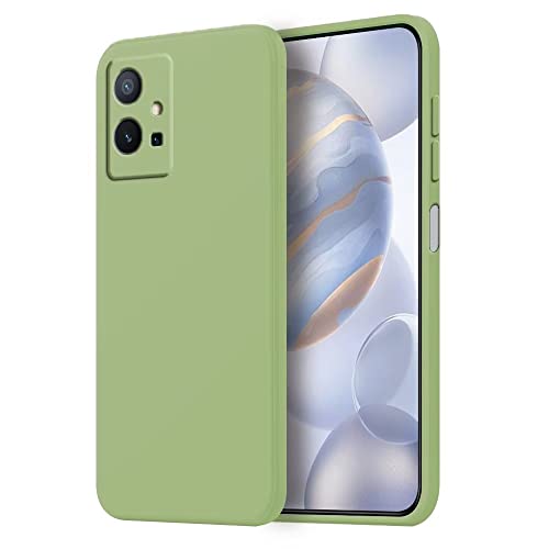 HONLEN Coque pour Vivo Y55 5G Protection Étui, 6.58" inches Liquide TPU Silicone Case Anti Rayures Ultra Mince Souple Cover en Silicone Vert Matcha Cover