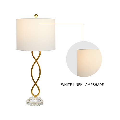 Maxax 30'' Gold Buffet Table Lamps Set of 2 - 3-Way Dimmable for Living Room & Bedroom