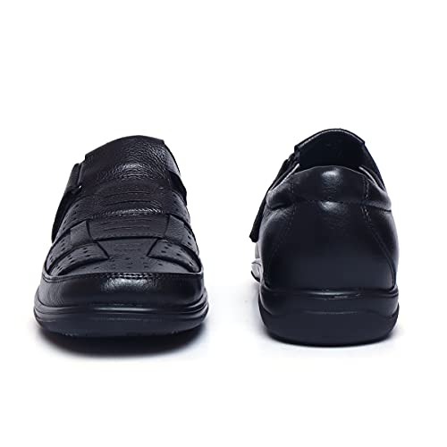 Image of Zoom Shoes Genuine Tinted Leather Casual Sandal For Men ZA-2337 | Comfortable /Ventilated Sandal With Anti-Slip Technology, Flexible Sole And Memory Cushion Padded Insole