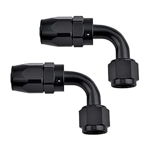 EVIL ENERGY 6AN Hose End Fitting 90 Degree Swivel for CPE Braided Hose Black 2PCS