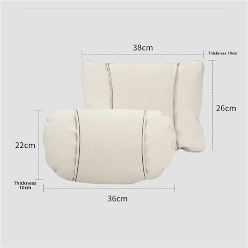 Auto Kissen Kopfstütze Autositz-Kopfstützen-Rückhaltesystem passend für Mercedes passend für Benz W205 W206 W211 W212 W213 W214(Beige)