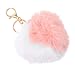 POPETPOP Bolso Colgantes Corazón Piel Sintética Pom Pom Llavero Bonito Puffball Llavero Mochila Encanto Kawaii Llavero para Niños Y Adultos