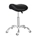 Saddle Stool Rolling Ergonomic Swivel Chair for Dental Office Massage Clinic Spa Salon,Adjustable Hydraulic Stool with Wheels (Black)