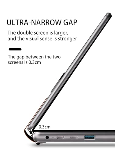 Image of 2-in-1 10.95 inch 2.5K Dual Screen Touch Laptop CPU Core i3-1215U Win 11 Home 16GB RAM 1TB SSD (Orange)