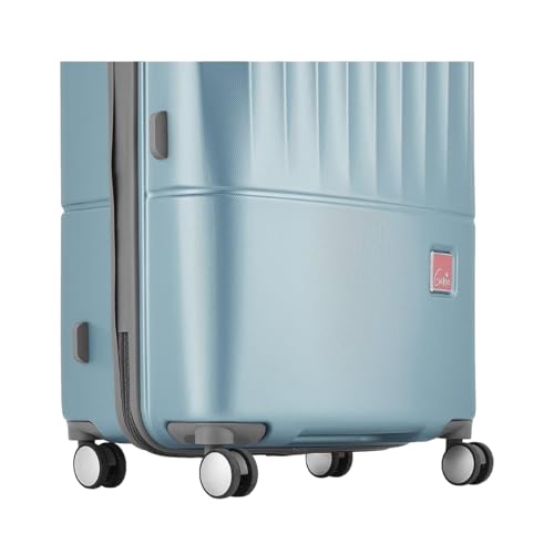 Image of Genie Polycarbonate Palm 66cm Trolley Bag,Hard Side 8 Wheel Double Spinner Check-in Luggage- Pearl Blue, Travel Bag for Women, Medium