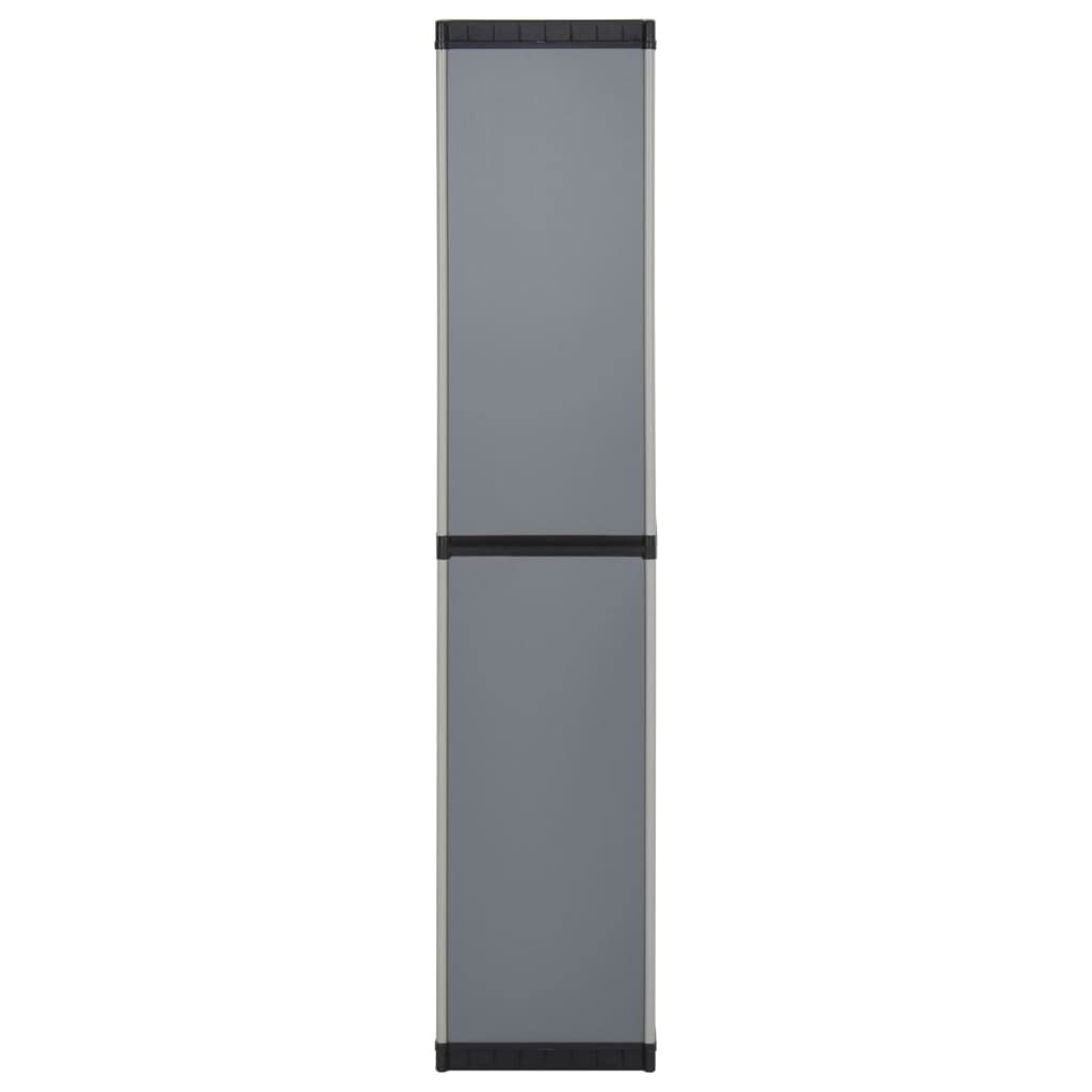 Genérico Armario de jardín con 3 estantes Gris y Negro 34x40x168 cm,Mobiliario,Armarios y Almacenamiento,Taquillas y armarios de Almacenamiento,340985