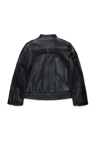 Diesel Boys Oval D Branded Leather Biker Jacket2
