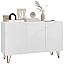 Buy HOMCOM Storage Cabinet Kitchen Sideboard With Louvered Doors Freestanding Floor Cabinet For Living Room Hallway White