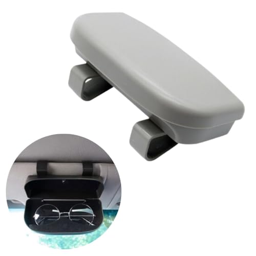 Porta Óculos de Carro, Estojo Universal, Material ABS, Instalação Fácil, 17 cm de Comprimento (Cinza)