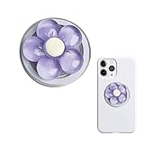 Magnetic Phone Holder Transparent Candy Color Flower Design Stand Foldable Desktop Mount Cute Aesthetic Grip for Phones and Tablets