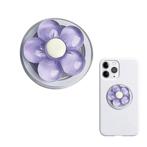 Magnetic Phone Holder Transparent Candy Color Flower Design 