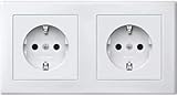 M- SMART Merten MEG2328-1519 SCHUKO-Doppel-Steckdose, BRS, Steckklemmen, polarweiß, M-SMART