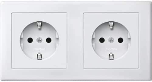 Merten, Presa doppia Schuko, con morsetti