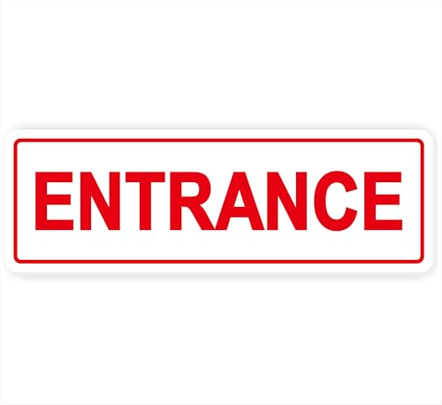 Entrance Sign Made from Premium Frosted Acrylic Material Super Strong Self-Adhesive Quick and Easy Installation Suitable for Home Hotel Restaurant and Public Areas (9 x 3 Inches White)