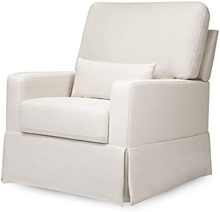 Namesake Crawford Pillowback Comfort Swivel Glider in Performance Cream Eco-Weave, Water Repellent & Stain Resistant, Greenguard Gold & CertiPUR-US Certified