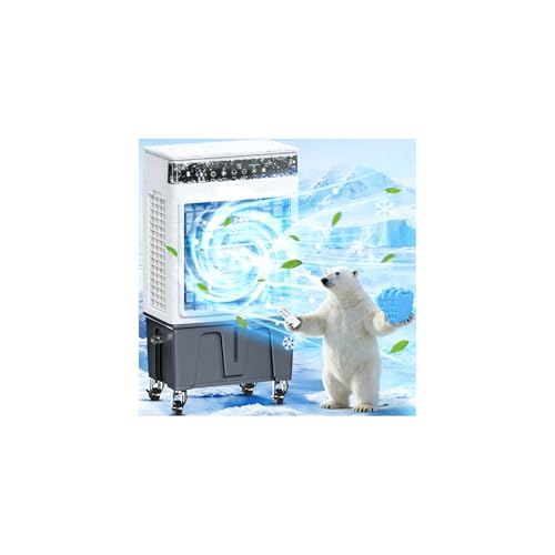 Evaporative Air Cooler, 3850CFM Swamp Cooler, 120°Oscillation Air Cooler with Remote Control, 12H Timer, 4 Ice Packs, 3 Modes & Wind Speeds for Outdoor Indoor Use, 6.5Gallon