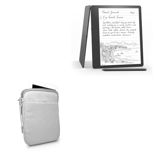 BoxWave Case Compatible with Amazon Kindle Scribe (1st Gen 2024) - Quilted Carrying Bag, Soft Synthetic Leather Cover w/Diamond Design - Cool Grey