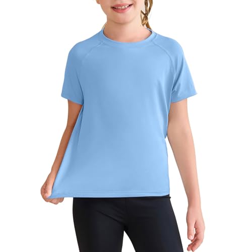 Kids' Breathable Short Sleeve Athletic T-Shirt - Wicking Quick-Dry Sportswear for Boys and Girls