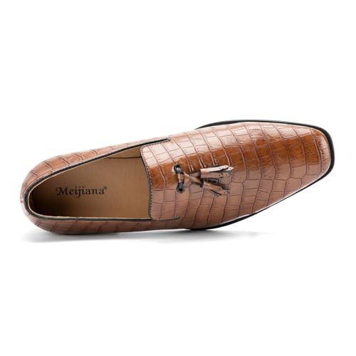 Image of Meijiana Mens Loafers Wedding Dress Shoes Slip-On Loafers for Men Tuxedo Suit Shoes