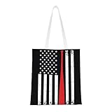 GOAYETN American Flag Baseball Canvas Tote Bag - Reusable Shoulder Tote Bag For Women Lady Casual Vacation, Shopping, Work, Gym