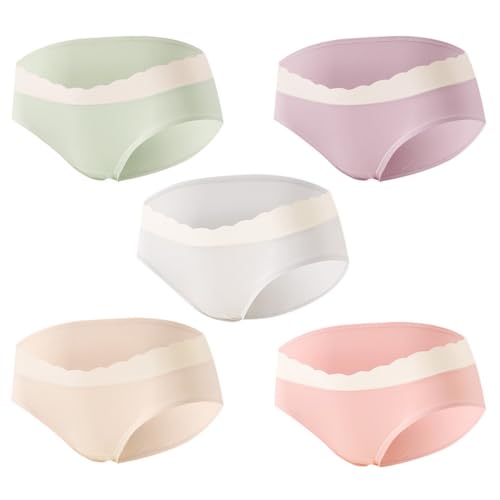 Culottes post-partum et grossesse élastiques : lot de 5 sous-vêtements anti-pression en coton
