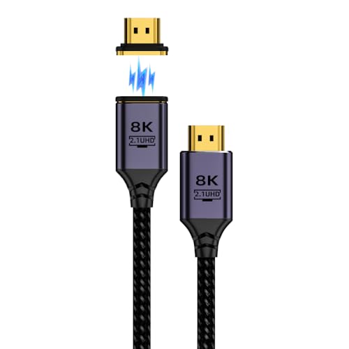 DAIAD HDMI �}�O�l�b�g�P�[�u�� ���������s�v �[�q�ی� �߂Â��邾�� �ȒP�ڑ� �e���r�� ���j�^�[�� HDMI2.1 8K60Hz 4K120Hz HDR �i�C���� �����b�L LED PS5 Switch2�Ή� (1m)