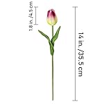 Winlyn 28 Pcs Multicolor Tulips Artificial Flowers Faux Tulip Stems Real Feel PU Tulips Easter Spring Wedding Bouquet Centerpiece Floral Arrangement Cemetery Table Décor 14" Tall - Image 2