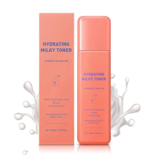 Hydrating Milky Toner, Tonique Lacté Hydratant, Toner Visage, Lotion Tonique Visage, Hydrate & Soothe, Glowing Essence Toner, éclat De La Peau, Teint Lumineux, Strengthened Shield, Radiant Skin (1)