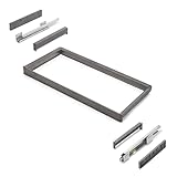 Emuca - Bastidor con guías de cierre suave y extracción total para accesorios de armario Quartz, Titanio