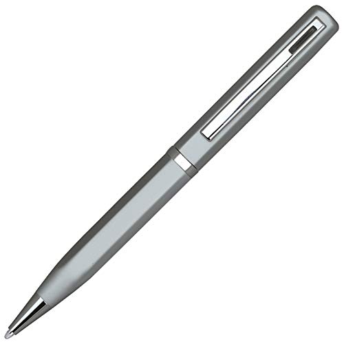 Lanier Silver Elica Ballpoint Pen - Black Accents and Shinny Chrome Ring & Parts with Medium Tip 0.7mm Cross Style Refill Lanier Silver Elica Ballpoint Pen - Black Accents and Shinny Chrome Ring & Parts with Medium Tip 0.7mm Cross Style Refill