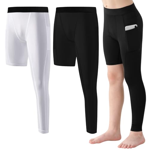 Legging de compression 3/4 garçon lot de 2 collants sport basket