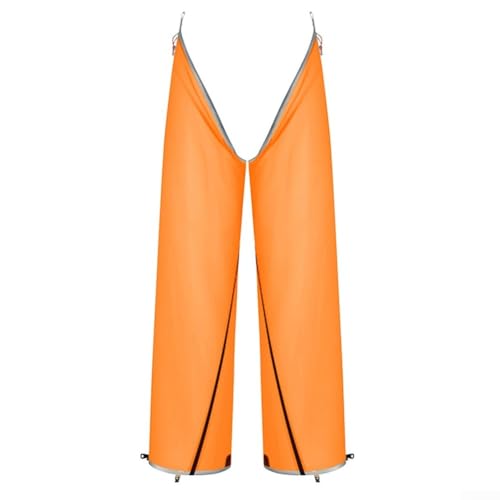 20D Nylon Rain Pants for Outdoor, for Ultra-Lightweight Hiking Waterproof Rainwear with 5000mm Water Pressure Resistance, Full-Length Zipper Rain Trousers, Compact(Orange)