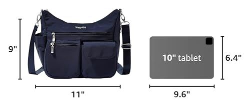 Image of Baggallini Modern Everywhere Crossbody Bag for Women 11x9x4.5 Rfid Hobo Bag