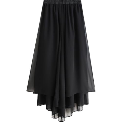Zghhc Women's Chiffon Culottes Loose Pleated Wide Leg Palazzo Pants Dance Flowy Trousers Pants Fit Classical Dancer Yoga