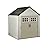 Rubbermaid Resin Outdoor Storage Shed With Floor (7 x 7 Ft), Weather Resistant, Beige/Brown, Organization for Home/Backyard/Garden Tools/Lawn Mower/Bike Storage/Pool Supplies