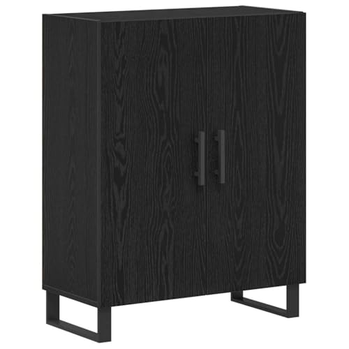 Aparador de madera de 2 piezas estilo cómoda con almacenamiento negro 4