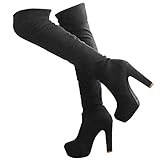 overknee plateau high heel stiefel