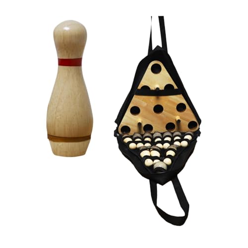 Colaxi Shuffleboard Bowling Pin Set Desktop Bowling Toy with Storage Bag with 10 Pins and Ball for Indoor Party Children Christmas