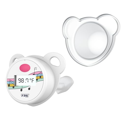 Baby Pacifier Oral Thermometer, High Accuracy Digital Newborn Thermometer with LCD Display, Sick Toddler Essentials Waterproof Mouth Temperature Reader for Easy Fever Monitoring