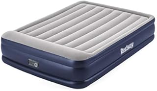 Bestway BW67630GB-21 Tritech Airbed Mattress with Built-in Fast Inflation Air Pump, Standard Height Queen, Blue & Grey, One Size
