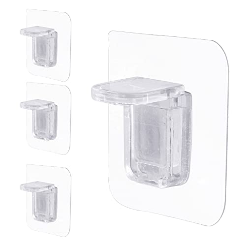 Jamiikury 12Pcs Punch Free Shelf Support Pins, Self Adhesive Shelf Pegs Nail-Free Plastic Shelf Clips Shelf Holder Pegs For Kitchen Cabinet Shelves, 6Cm X 6Cm #TOP12