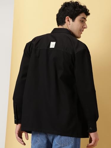 Image of Thomas Scott Men's | Solid | Full Sleeve | Oversized Fit | Cotton Blend | Spread Collar | Casual Shirt